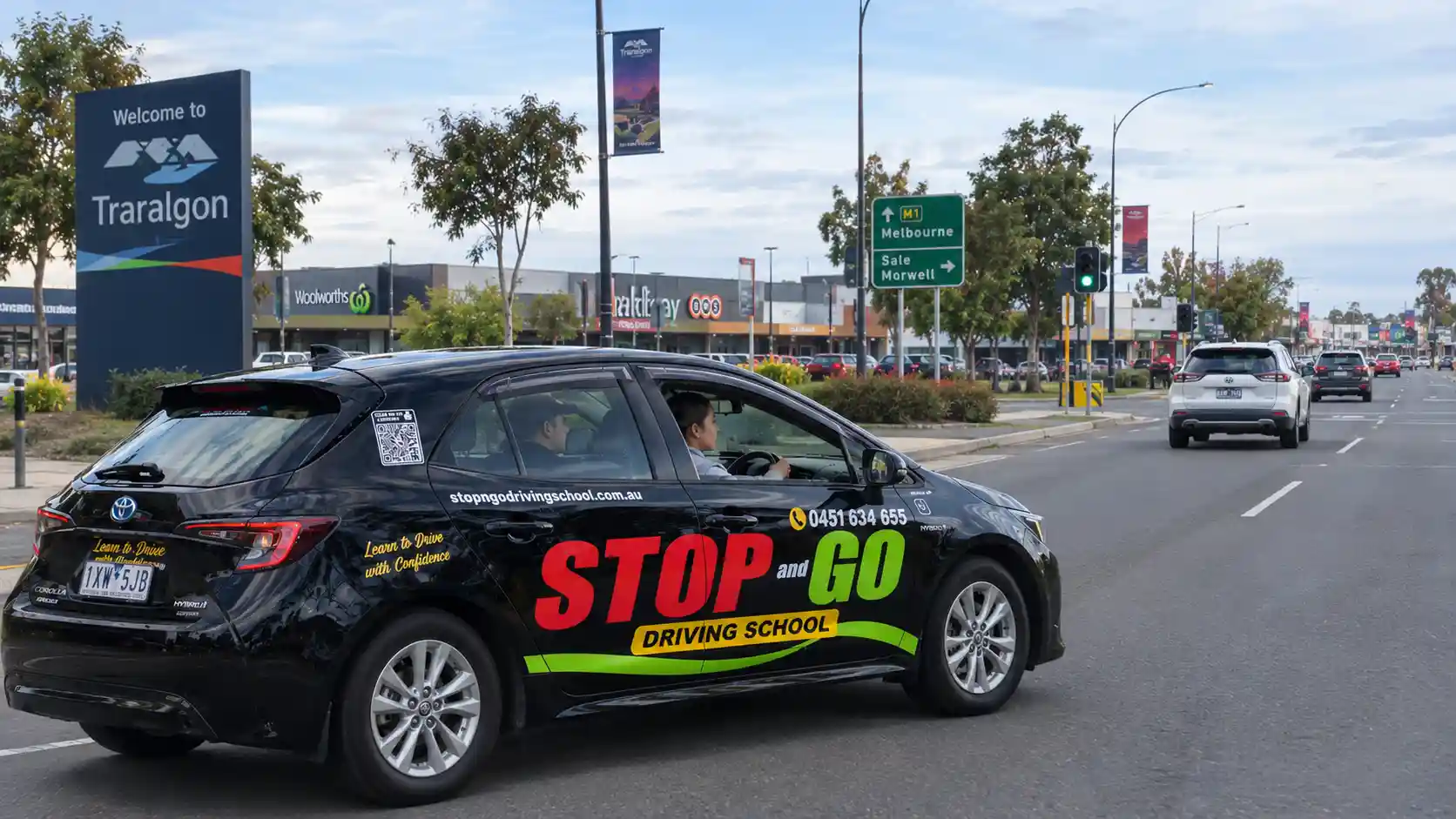 Learner driver practising on local roads in Traralgon Victoria